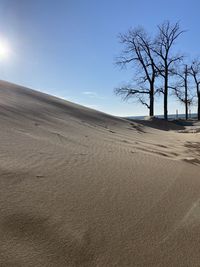 Scenic view of desert against clear sky