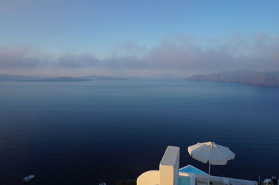 View of sea against cloudy sky