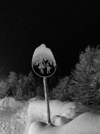 Close-up of human hand on snow