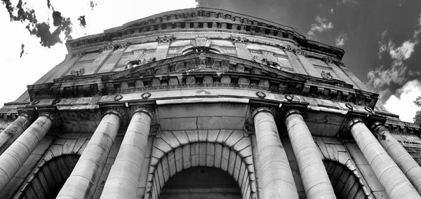 Low angle view of historical building against sky