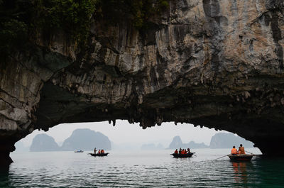 Scenic view of sea and rock formation