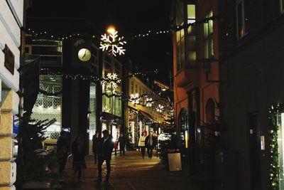 Illuminated city at night