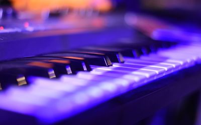 Close-up of piano keys