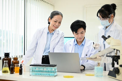 Female doctor working at clinic