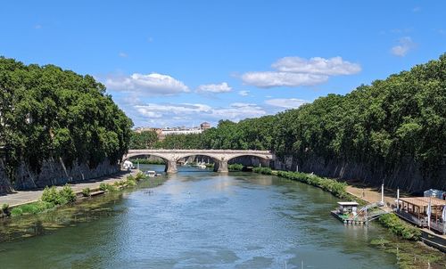 Bridge over river against sky