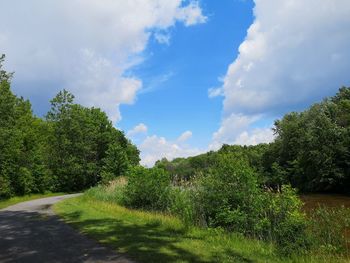 Scenic view of green landscape against sky