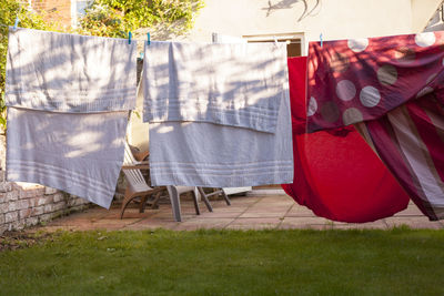 Clothes drying in yard