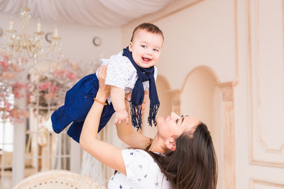 Mother and daughter at home