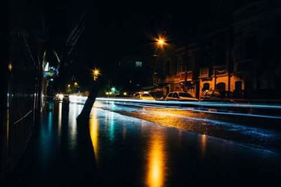 Illuminated city at night