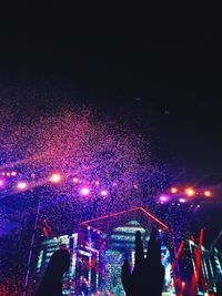 Crowd at music concert at night