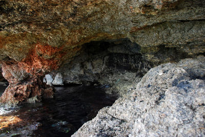 Rock formations in sea