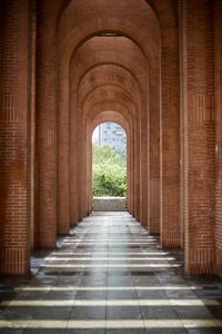 Empty corridor of historic building