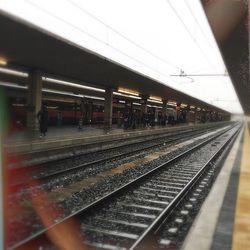 Train on railroad station platform