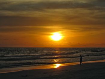 Scenic view of sunset over sea