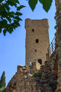 Low angle view of castle against sky