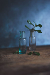 Close-up of glass vase on table