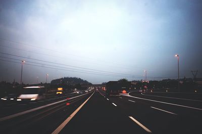 Traffic on road at night