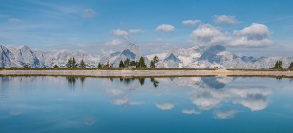 Reflection of clouds in lake