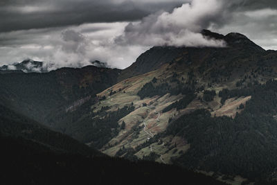 Scenic view of dramatic landscape against sky