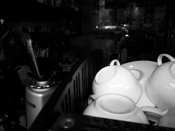 Close-up of drinks on table