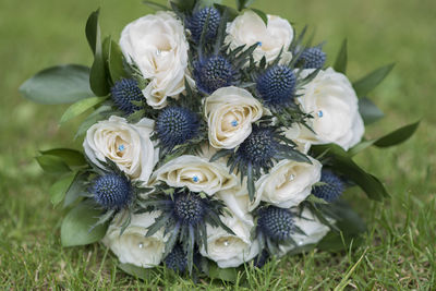 High angle view of bouquet