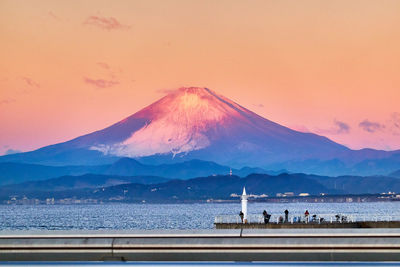 Scenic view of sea during sunrise