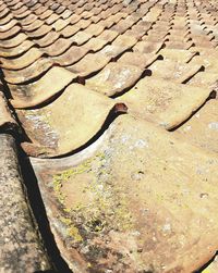 Full frame shot of roof on old building