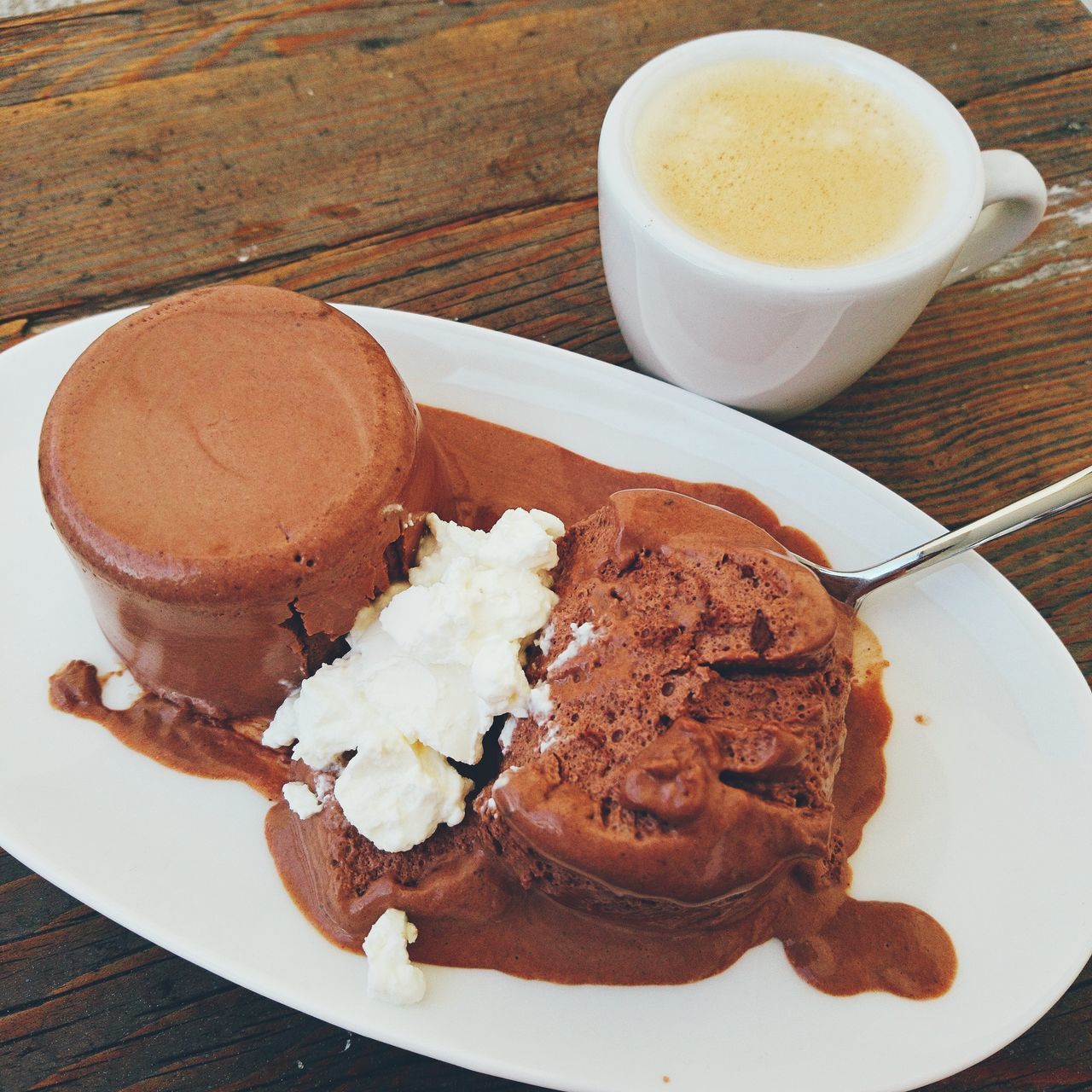 CLOSE-UP OF CAKE WITH COFFEE