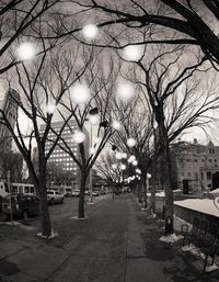 Illuminated street light at night