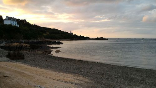 Scenic view of beach against sky