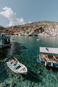 Boats in sea