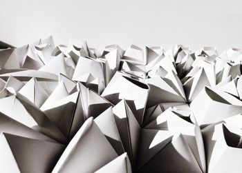 Close-up of origami against white background
