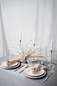 Ice cream in plate on table