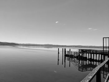 Pier on sea against sky