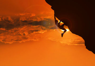 Low angle view of sky at sunset