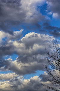 Low angle view of clouds in blue sky