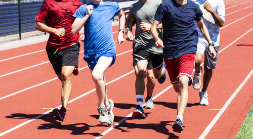 Group of people running