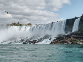 Scenic view of waterfall