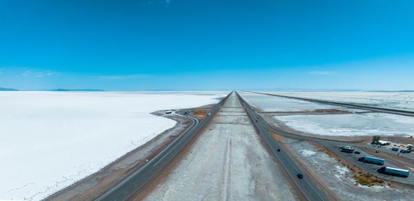 Aerial view of the special bonneville state park at utah