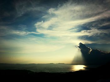 Scenic view of sea at sunset