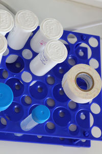 High angle view of coins on table