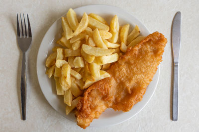 High angle view of meal served in plate