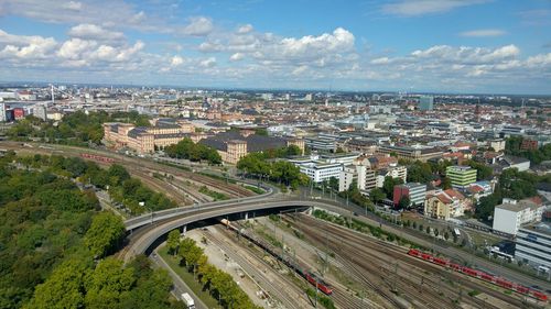 High angle view of cityscape