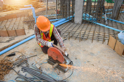 Worker working at construction site