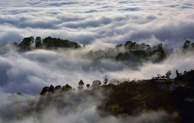 Scenic view of mountain and cloudscape