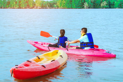 People on boat in water