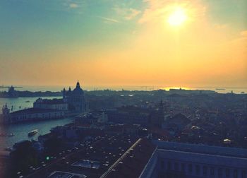 View of cityscape at sunset