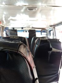 Low section of person in bus
