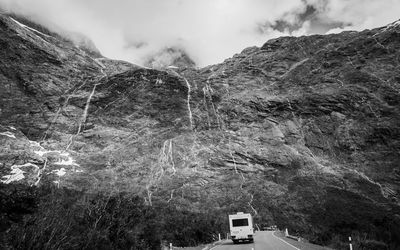 Low angle view of mountain against sky