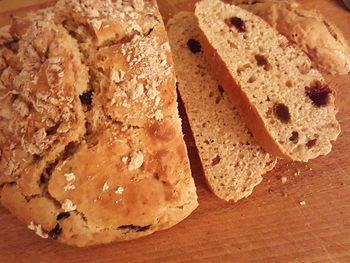 Close-up of bread on table